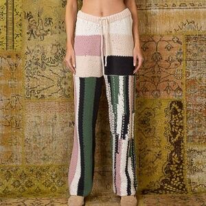 POL Multicolor Crochet Straight Leg Pants